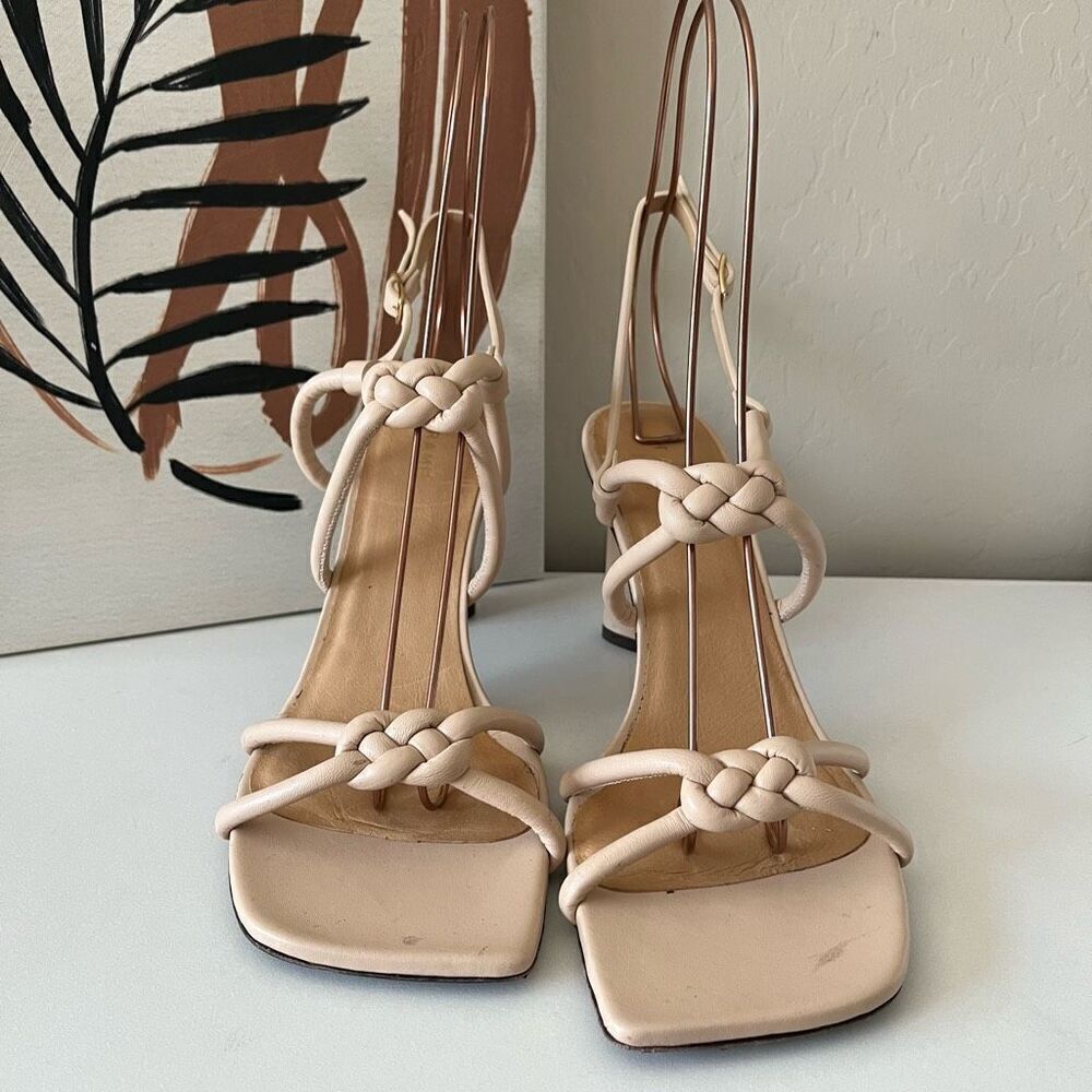 Frame Le Hendrix Slingback Leather Heeled Sandals Cream Size‎ 38 - Picture 5 of 11